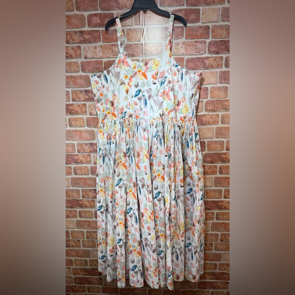 Floral Cotton Cottagecore prairie maxi sundress floral/leaf by Sweet Magnolia